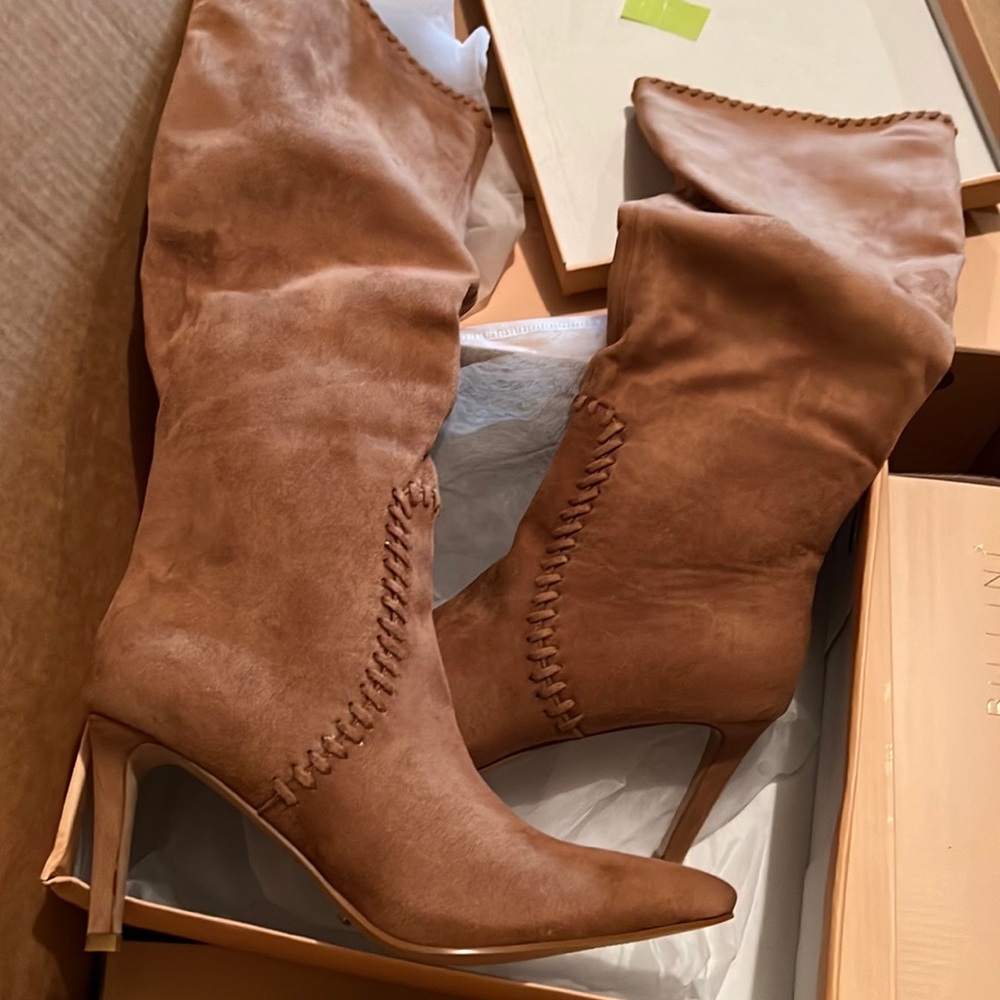 Billini Brielle Pecan Suede Knee-High Slip-On Boots - Picture 3 of 10